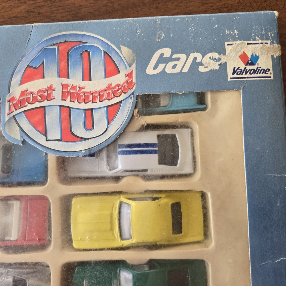 Valvoline Cars Most Wanted vintage match box cars? Box is beatup cars pristine - Picture 3 of 8
